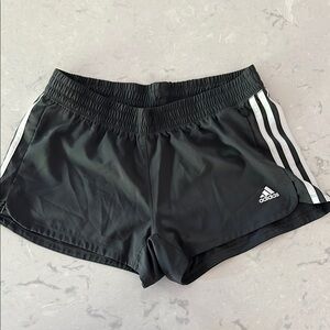 Adidas Black Athletic Training Shorts with Signature Stripes